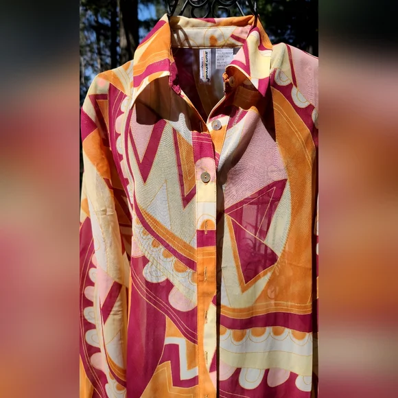 Newport News sheer UV protection swim/dress cover up szM BEAUTIFUL NEW - Picture 2 of 6